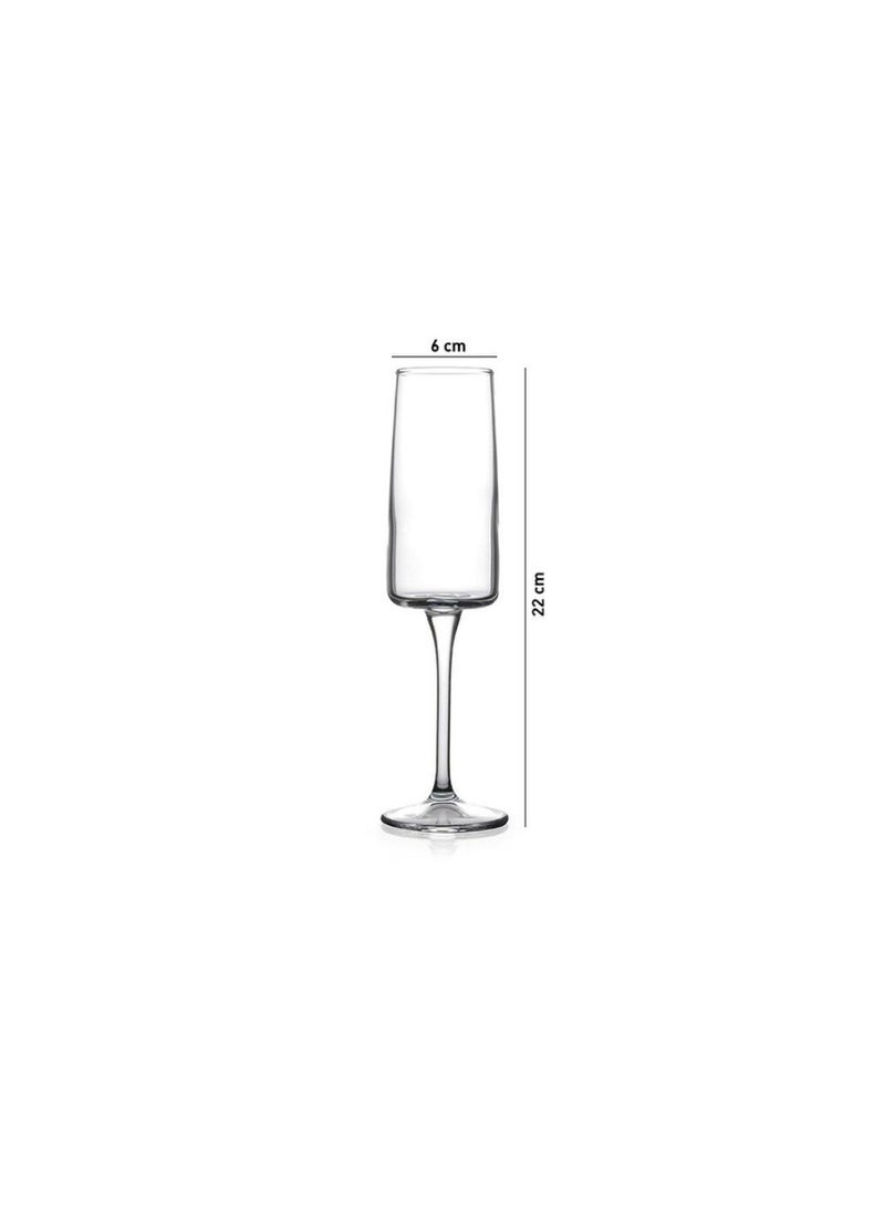 Pasabahce Pasabahce 6 Piece Glass Cup Iconic 190ml Flute Set – Turkey Made Clear  - Image 5
