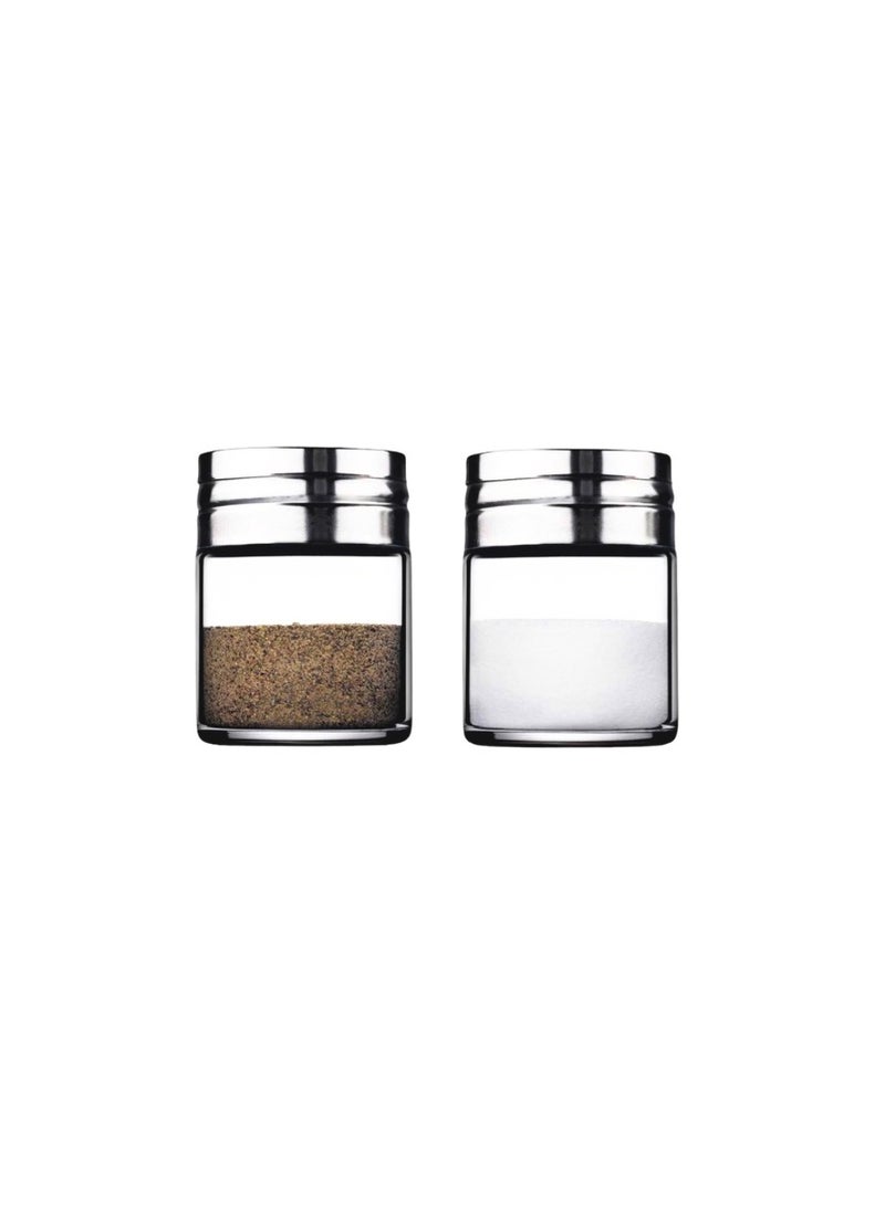 باساباتشي Pasabahce 2 Piece Glass Salt Pepper Shaker with Adjustable Shaker Lid – Set 110ml-Turkey Made Clear  - Image 2