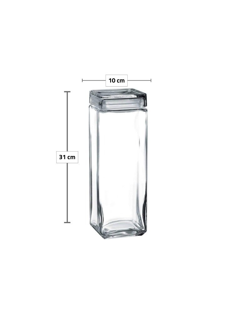 باساباتشي Pasabahce Spaghetti Glass Jar Landmark with Airtight Glass Lid 2750ml -Turkey Made Clear  - Image 5