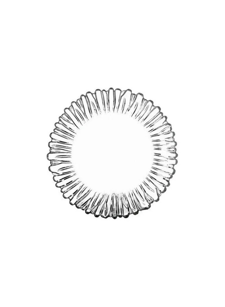 باساباتشي Pasabahce Aurora 6 Piece Cake Glass Plates set 20.5cm-Turkey Made Clear  - Image 2