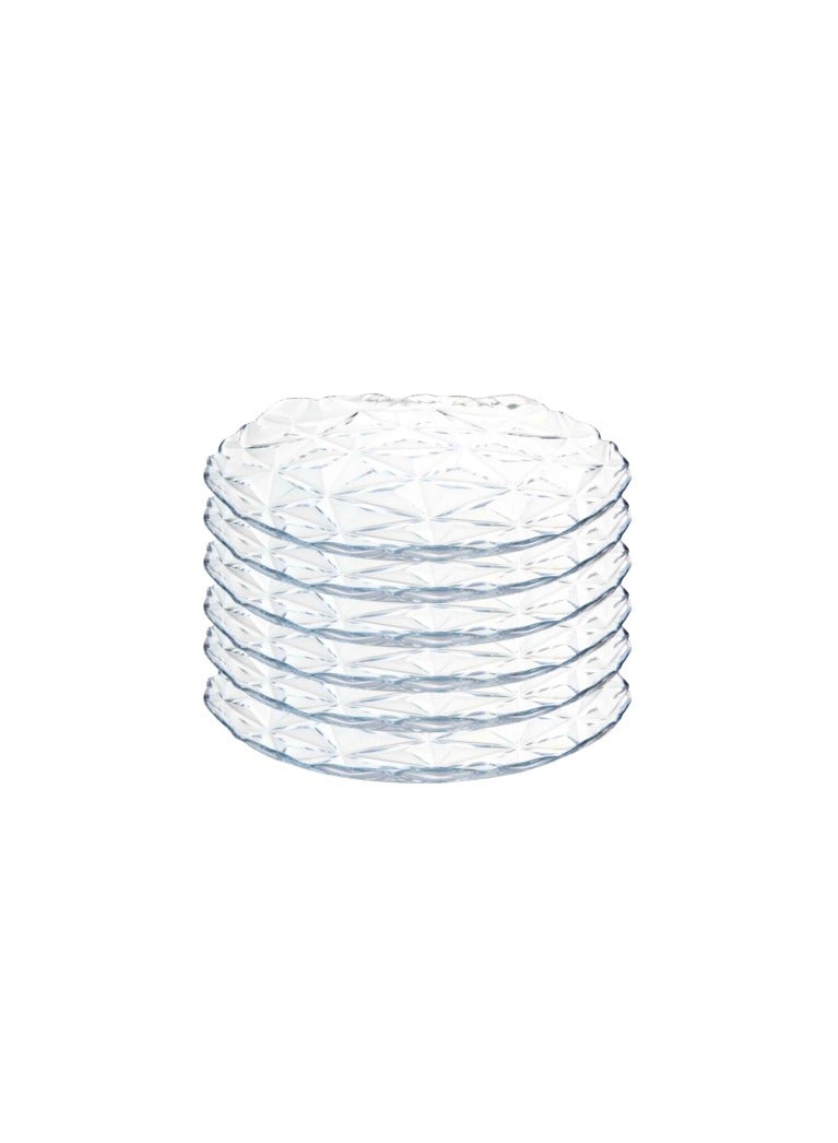باساباتشي Pasabahce 6 Piece Dinner Glass Plate Estrella Set-28cm- Turkey Made Clear  - Image 1