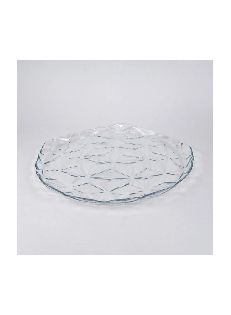 باساباتشي Pasabahce 6 Piece Dinner Glass Plate Estrella Set-28cm- Turkey Made Clear  - Image 4