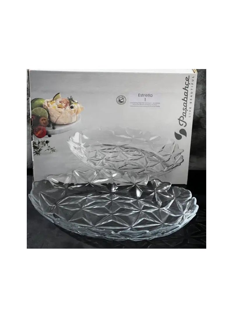 باساباتشي Pasabahce Oval Plate Estrella- 25x33cm-Turkey Made Clear  - Image 2
