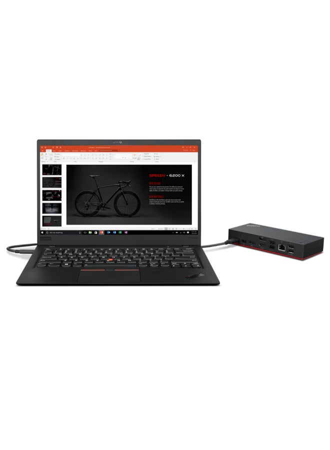 Lenovo - ThinkPad Universal Wired Docking Station/Port, USB-C 3.0 (3.1 Gen 1) 40AY0090UK | Black - Image 1