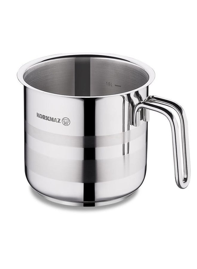 Korkmaz Korkmaz Astra 2 Milkpan 14 X 14 Cm 2.0 Ltr Silver  - Image 1