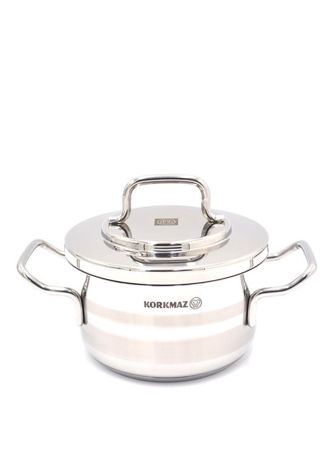 كوركماز Korkmaz Astron 15pc Cookware set | Stainless Steel Pots And Pans Set | Induction Cooking Set - KA2057 Silver  - Image 3