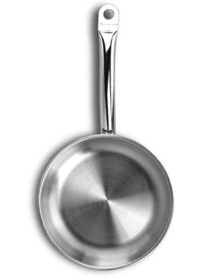 كوركماز Proline Satin Stainless Steel Frying Pan | Frying Pan | Omlette Cooking Pans | Induction Compatible Capsule Bottom (Small 16x4,2cm) Silver - Image 3