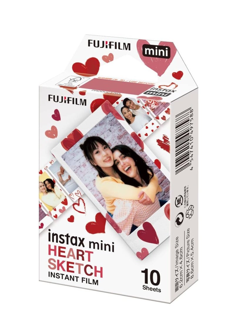 FUJIFILM Fujifilm Instax Mini Film 10 Shot Pack HEARTS Border Red  - Image 2