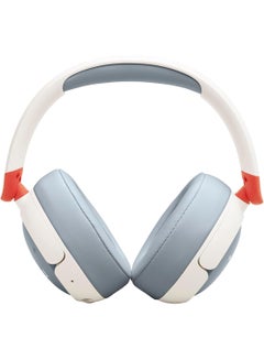جي بي إل Junior 470 NC Wireless Over-Ear Bluetooth Headphones with Active Noise Cancelling for Kids, Microphone, 50h Playback, Safe Sound, Low Volume, Easy Operation and Stickers White  - Image 5