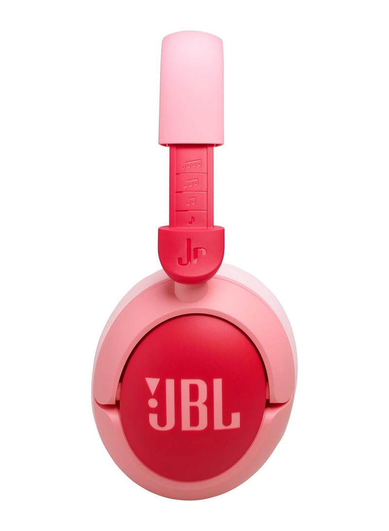 JBL - Junior 470 NC Wireless Over-Ear Bluetooth Headphones with Active Noise Cancelling for Kids, Microphone, 50h Playback, Safe Sound, Low Volume, Easy Operation and Stickers Pink - Image 1