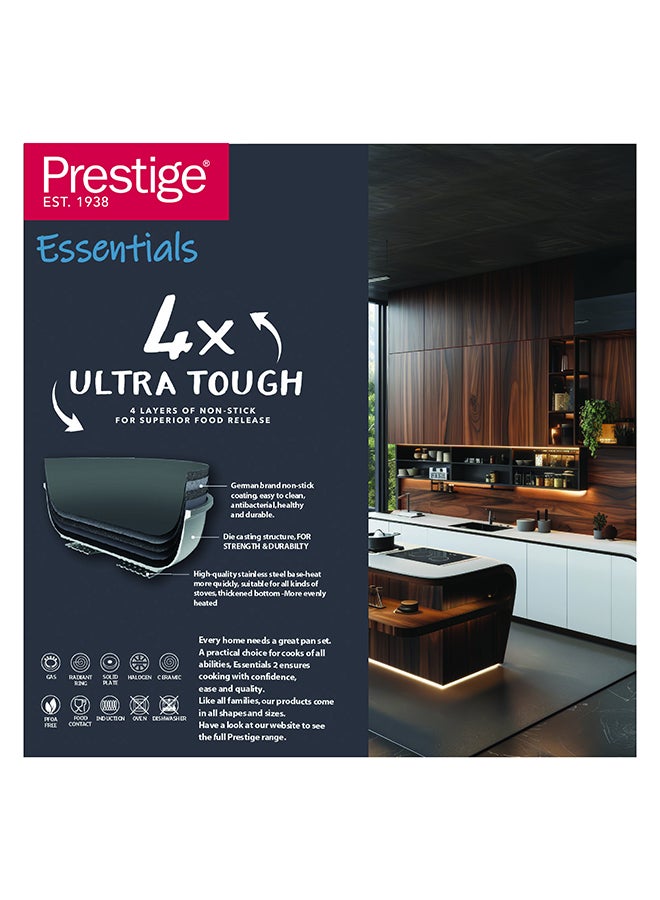 برستيج Prestige Essential Cast Aluminum 20 Cm Fry Pan | Non Stick Induction-Based Frying Pan black 20 cmcm  - Image 4