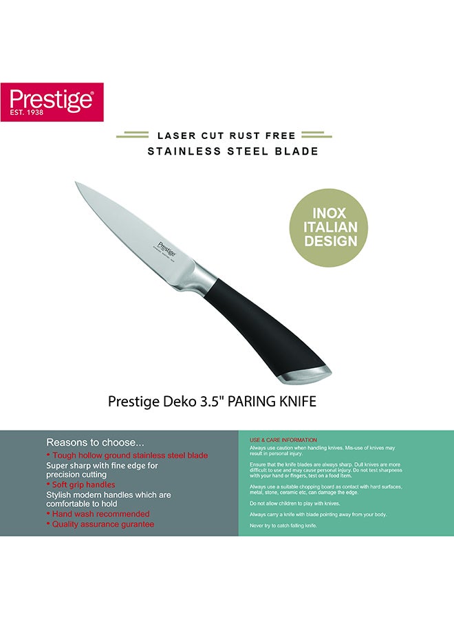 برستيج Prestige Deko 3.5" (8.5 Cm) Paring Knife | Rust Free Stainless Steel Blade - Pr57546 Silver  - Image 2
