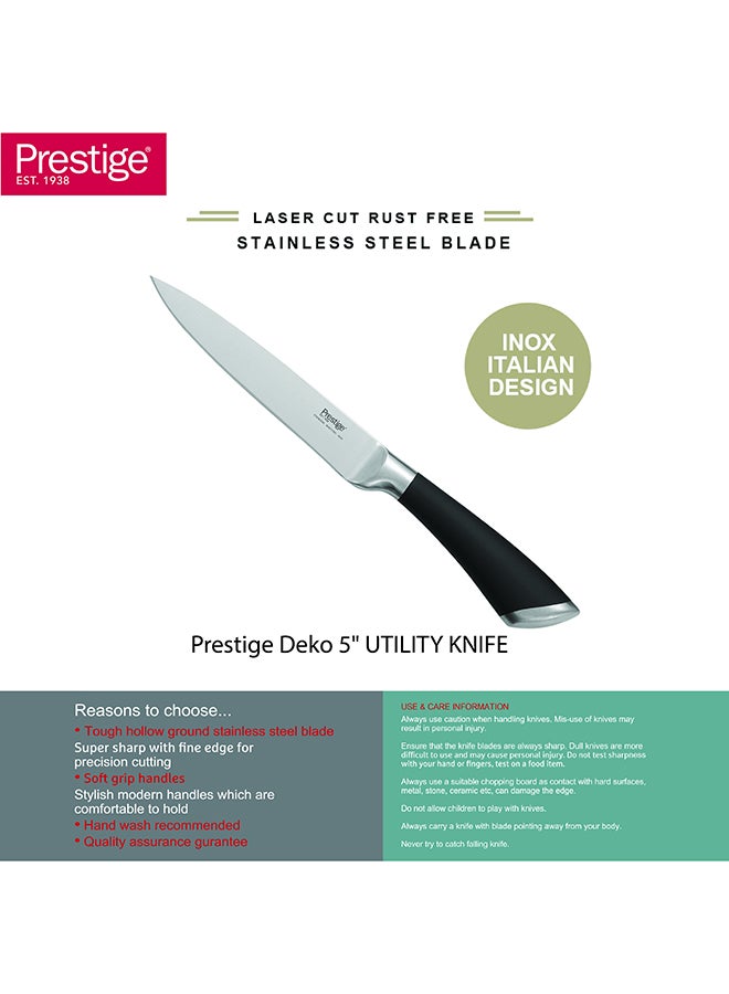 برستيج Prestige Deko 5" (12.5 Cm) Utility Knife | Rust Free Stainless Steel Blade - Pr57544 Silver - Image 2