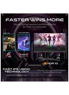 GameOn 27-Inch Titan Pro X Series Black Gaming Monitor, 1920x1080p FHD Fast IPS Panel, 540Hz, 0.5ms, 2.1 HDMI, Freesync&Gsync, Crosshair assistant, Supports HDR, PS5, VRR GOTX27FHD540IPS Black  - Image 5
