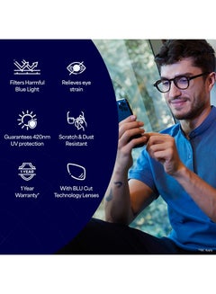 Lenskart Blu Unisex Round Eyeglasses - LB E14792 - Lens Size: 49 Mm  - Image 4