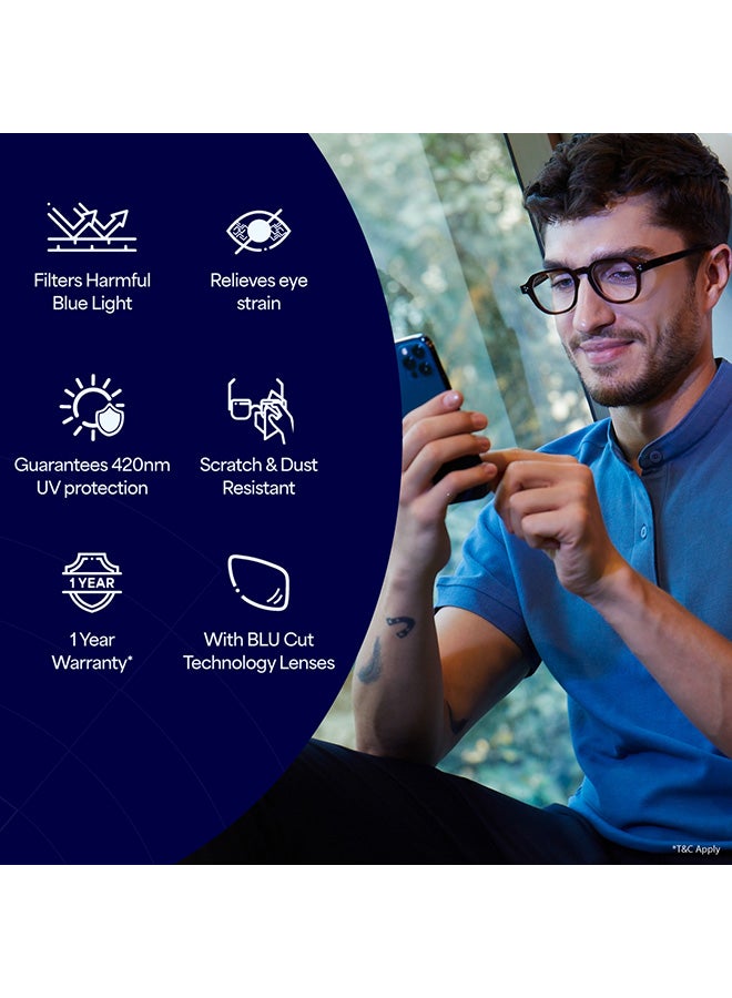 Lenskart Blu Unisex Round Eyeglasses - LB E14792 - Lens Size: 49 Mm - Image 4