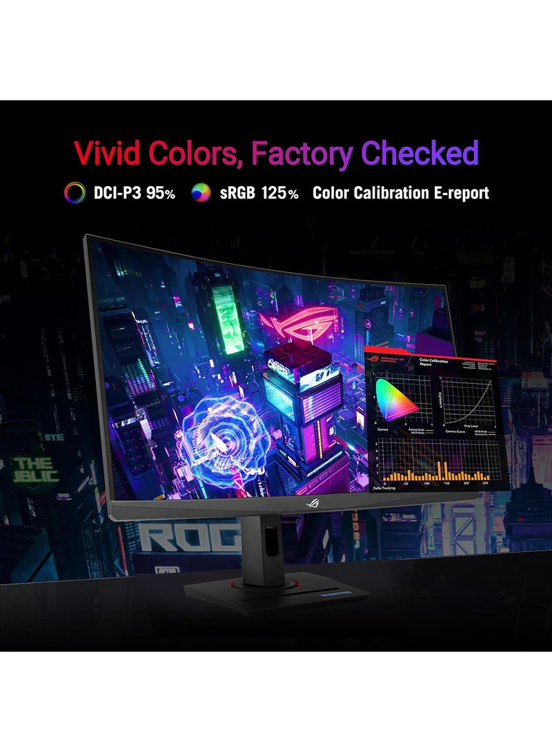 ROG Strix XG27WCMS 27" WQHD  Fast VA Curved Gaming Monitor, 280Hz OC Refresh Rate, 1ms GTG, 1500R Curve, 95% DCI-P3, HDR10, VESA DisplayHDR 400, ELMB SYNC, AMD FreeSync Premium, HDMI 2.1, DisplayPort 1.4, DisplayWidget Center, VESA Mount, Anti-Glare, 90LM09Y1-B01370 Black