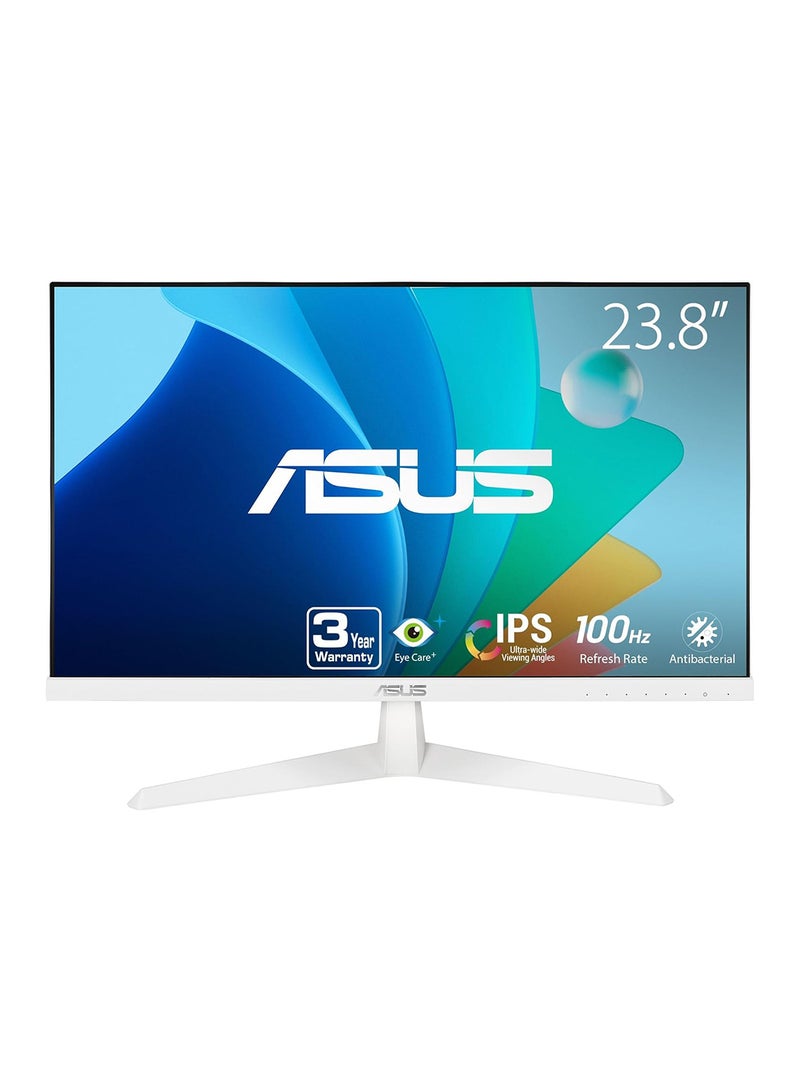 ASUS 23.8-Inch Eye Care 1080P Gaming Monitor – Full HD, IPS, 100Hz, IPS, SmoothMotion, 1ms, Adaptive Sync, Eye Care Plus Technology, Blue Light Filter, Flicker Free (VY249HF-W) White  - Image 1