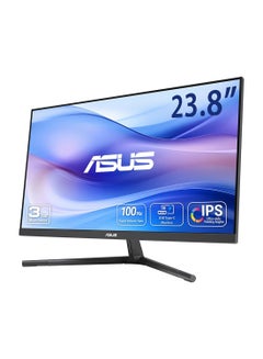 ASUS 24” 1080P Eye Care Monitor (VU249CFE-B) - Full HD, IPS, 100Hz, Adaptive-Sync, USB-C, Ambient Light Sensor, Height Adjustable, Cable Clip, EyeCare+ Technology, 3 Year Warranty, Quiet Blue Color Black  - Image 1