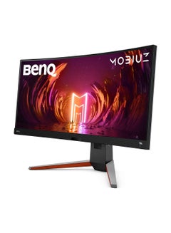 BenQ 34 inch MOBIUZ EX3415R Ultrawide Curved Monitor for Gaming | 144Hz 1ms| IPS | HDRi Optimization | Dual Speakers + Subwoofer | FreeSync Premium | Eye-Care & Height/Tilt Adjustable Stand Black/Grey  - Image 3