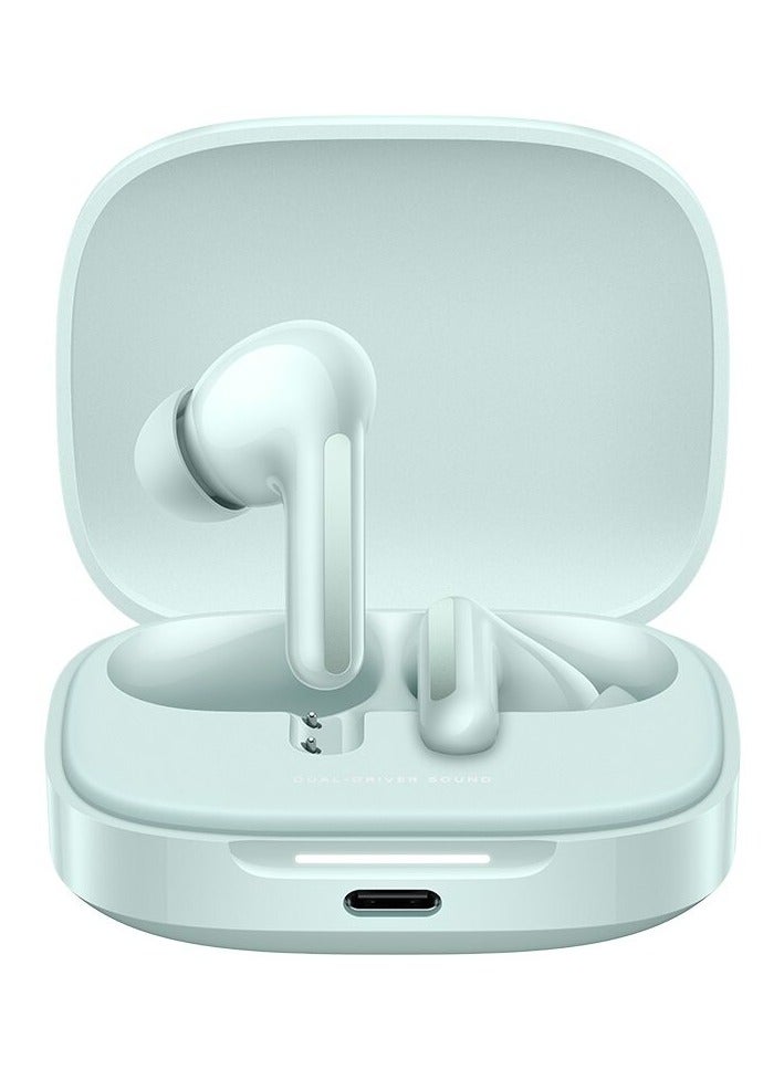 Xiaomi - Redmi Buds 6 | Dual-driver Hi-Fi sound | Up to 49dB and 2kHz ANC | 2 MIC AI noise reduction | Up to 42h battery life with case | IP54 | Coral Green - Image 1
