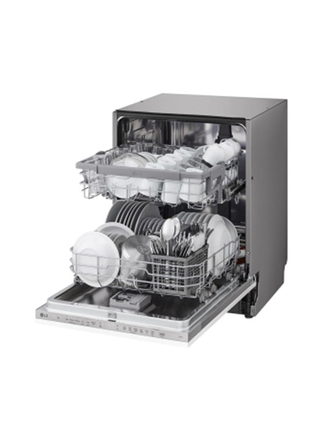 LG - Integral Dishwasher With A QuadWash System With Four Washing Arms- DBC512TSE Silver/Black - Image 1