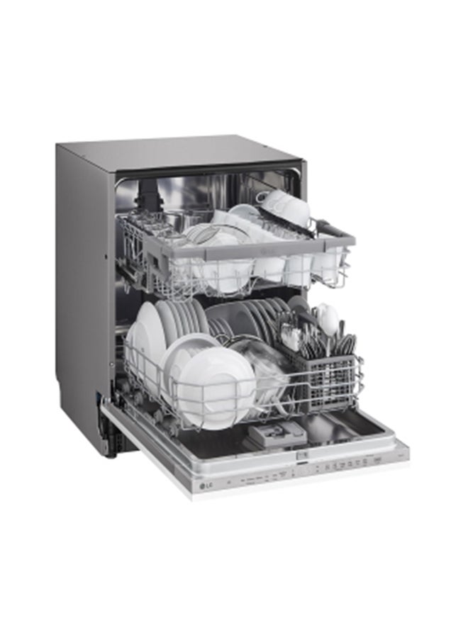 LG - Integral Dishwasher With A QuadWash System With Four Washing Arms- DBC512TSE Silver/Black - Image 1