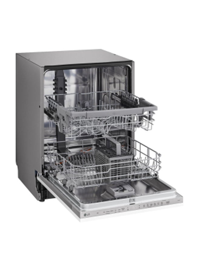 LG - Integral Dishwasher With A QuadWash System With Four Washing Arms- DBC512TSE Silver/Black - Image 1