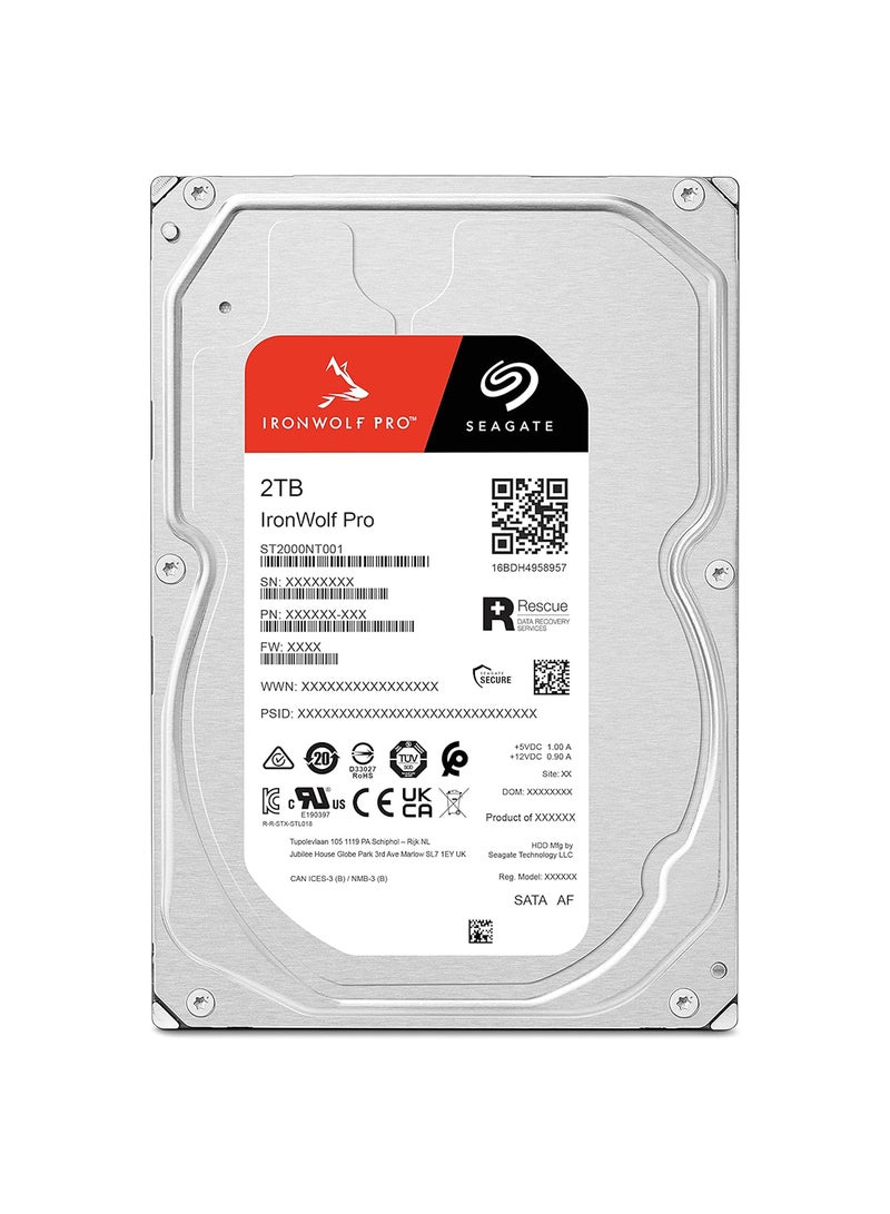 سيجيت آيرون وولف برو، 2 تيرابايت، قرص صلب داخلي لمؤسسات NAS – CMR 3.5 بوصة، SATA 6 Gb/s، 7,200 دورة في الدقيقة، 256 ميجابايت ذاكرة مؤقتة لتخزين الشبكة RAID - Image 4