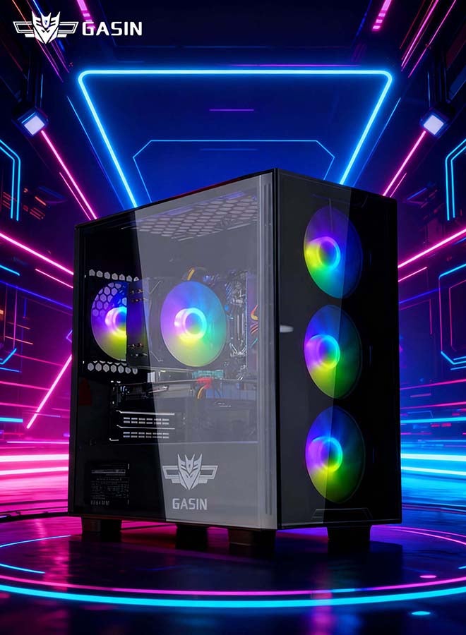 Gasin PC Gaming With Core i5-12400F Processor/1TB SSD/16GB RAM 3200MHz DDR4/Windows 11/12GB NVIDIA GeForce RTX 3060 Graphics With ARGB LED Lighting/ Black - Image 2