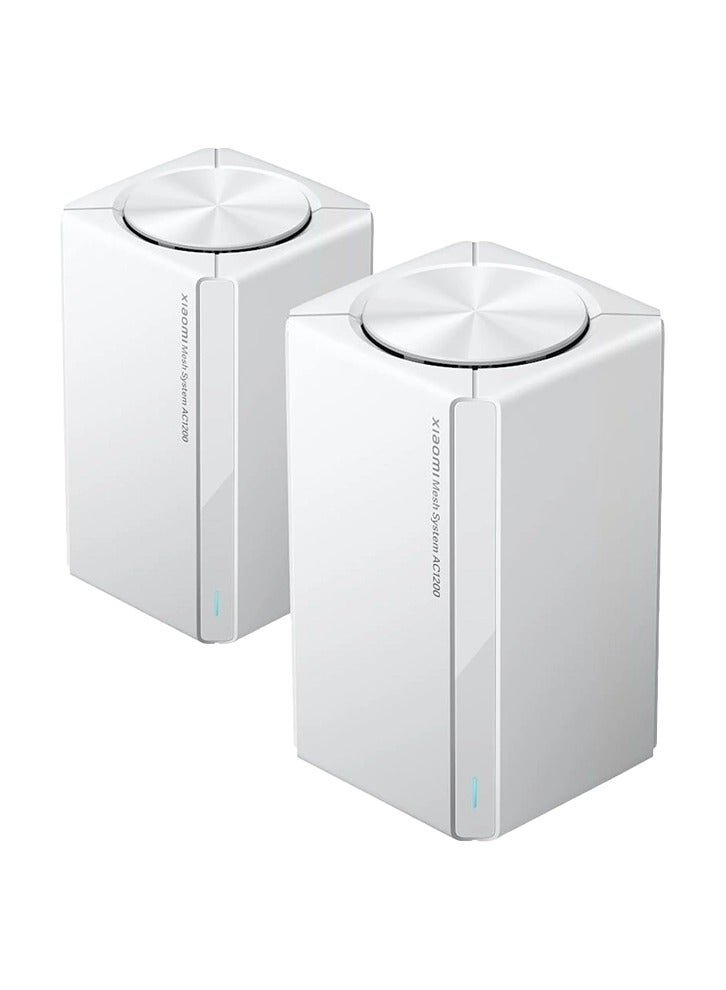 Xiaomi - Mesh System AC1200 Dual Band 2 Pack - White | Seamless Wi-Fi Coverage, 2.4GHz & 5GHz, 1200Mbps Speeds, Easy Setup, Smart Connectivity, Ideal for Large Spaces, WPA2 Security | White - Image 1