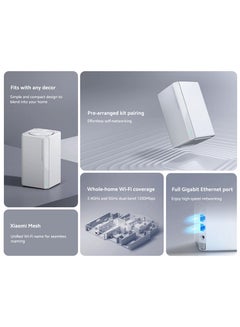 Mesh System AC1200 Dual Band 2 Pack - White | Seamless Wi-Fi Coverage, 2.4GHz & 5GHz, 1200Mbps Speeds, Easy Setup, Smart Connectivity, Ideal for Large Spaces, WPA2 Security | White - pnsku/N70144152V/45/_/1737295276/c099f902-3f57-4b03-a143-4b387724ec8b