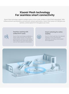 Mesh System AC1200 Dual Band 2 Pack - White | Seamless Wi-Fi Coverage, 2.4GHz & 5GHz, 1200Mbps Speeds, Easy Setup, Smart Connectivity, Ideal for Large Spaces, WPA2 Security | White - pnsku/N70144152V/45/_/1737295277/6676f6cc-a747-4928-9a26-678cd1348c41