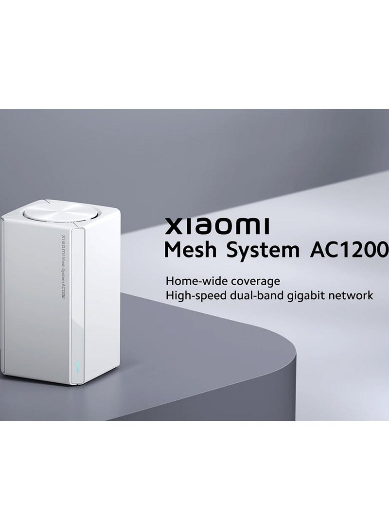 Xiaomi - Mesh System AC1200 Dual Band 2 Pack - White | Seamless Wi-Fi Coverage, 2.4GHz & 5GHz, 1200Mbps Speeds, Easy Setup, Smart Connectivity, Ideal for Large Spaces, WPA2 Security | White - Image 1