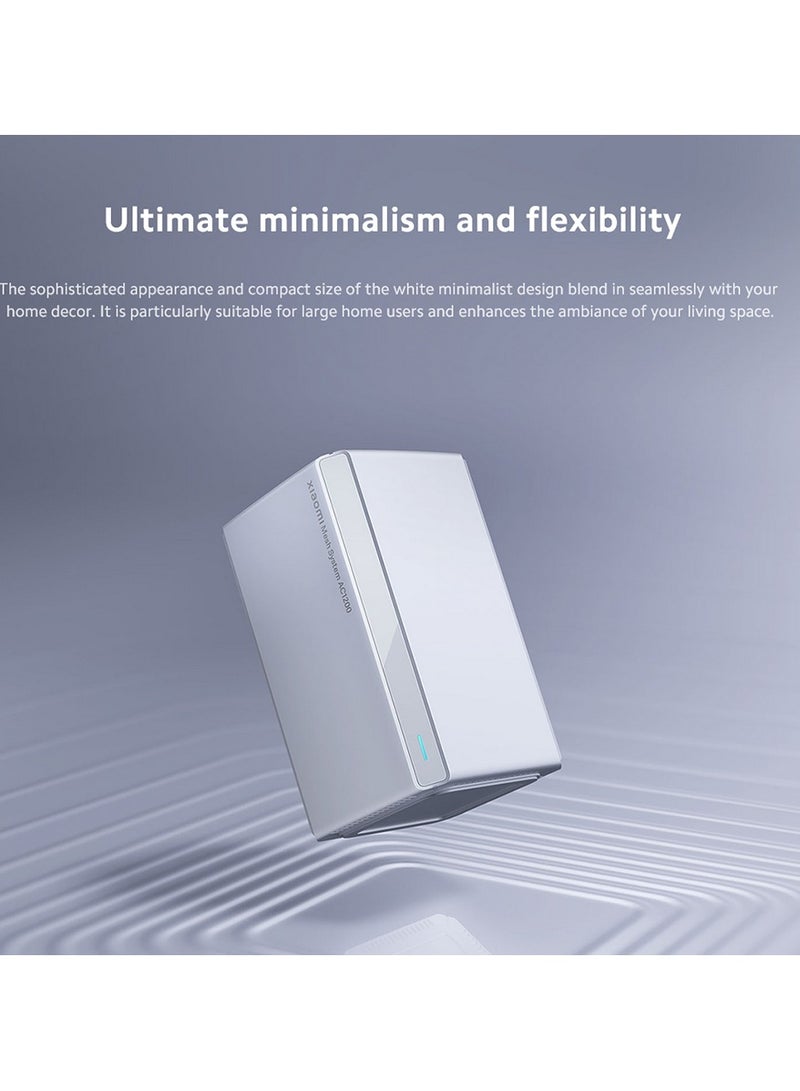 Xiaomi - Mesh System AC1200 Dual Band 2 Pack - White | Seamless Wi-Fi Coverage, 2.4GHz & 5GHz, 1200Mbps Speeds, Easy Setup, Smart Connectivity, Ideal for Large Spaces, WPA2 Security | White - Image 1