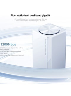 Xiaomi Mesh System AC1200 Dual Band 2 Pack - White | Seamless Wi-Fi Coverage, 2.4GHz & 5GHz, 1200Mbps Speeds, Easy Setup, Smart Connectivity, Ideal for Large Spaces, WPA2 Security | White  - Image 5