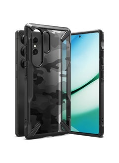 Ringke Fusion-X For Samsung Galaxy S25 Ultra 5G Case (2025), Clear Hard Back Cover Shockproof Protective Bumper Phone Cover for S25 Ultra - Camo Black  - Image 1