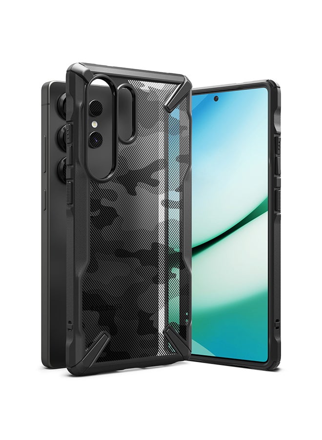Ringke Fusion-X For Samsung Galaxy S25 Ultra 5G Case (2025), Clear Hard Back Cover Shockproof Protective Bumper Phone Cover for S25 Ultra - Camo Black  - Image 1