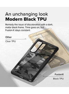 Ringke Fusion-X For Samsung Galaxy S25 Ultra 5G Case (2025), Clear Hard Back Cover Shockproof Protective Bumper Phone Cover for S25 Ultra - Camo Black  - Image 3