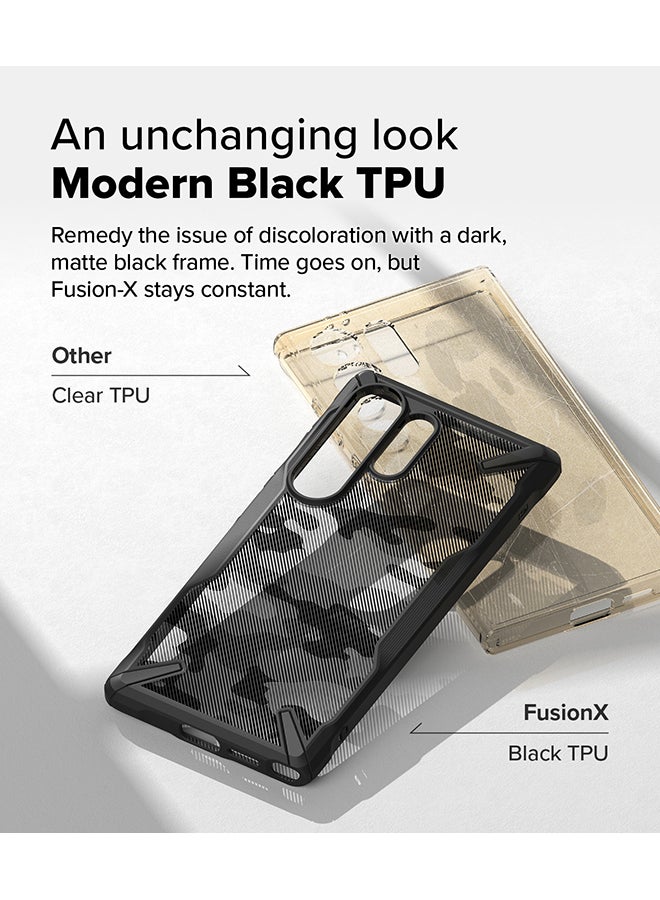 Ringke Fusion-X For Samsung Galaxy S25 Ultra 5G Case (2025), Clear Hard Back Cover Shockproof Protective Bumper Phone Cover for S25 Ultra - Camo Black  - Image 3