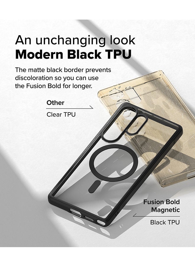 Ringke Fusion Bold Magnetic For Samsung Galaxy S25 Ultra Case Cover (2025), Firm Grip Frame Anti-Yellowing Anti-Fingerprint Hard Back Shockproof Bumper Back Cover Black  - Image 5