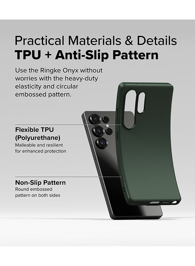 Ringke Onyx For Samsung Galaxy S25 Ultra 5G Case (2025), Rugged Shockproof Non-Slip TPU Slim Thin Phone Cover for Galaxy S25 Ultra - Dark Green - Image 3