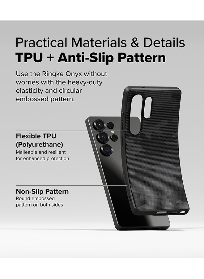 Ringke Onyx For Samsung S25 Ultra 5G Case (2025), Enhanced Grip Tough Flexible TPU Shockproof Rugged TPU Bumper Drop Protection Phone Cover - Camo Black - Image 3