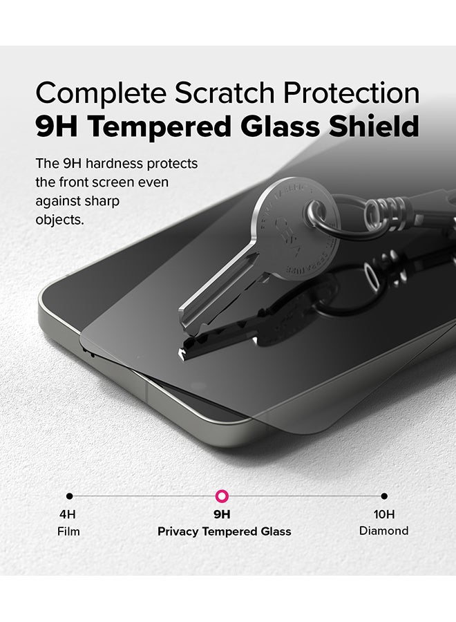 Ringke Privacy Tempered Glass Easy Slide, Anti Spy For Samsung Galaxy S25 Plus Screen Protector (2025), Easy to Install Case Friendly Privacy Screen Protector - Pack of 2 - Clear - Image 5