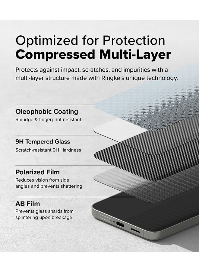 Ringke Privacy Tempered Glass Easy Slide, Anti Spy For Samsung Galaxy S25 Plus Screen Protector (2025), Easy to Install Case Friendly Privacy Screen Protector - Pack of 2 - Clear - Image 3