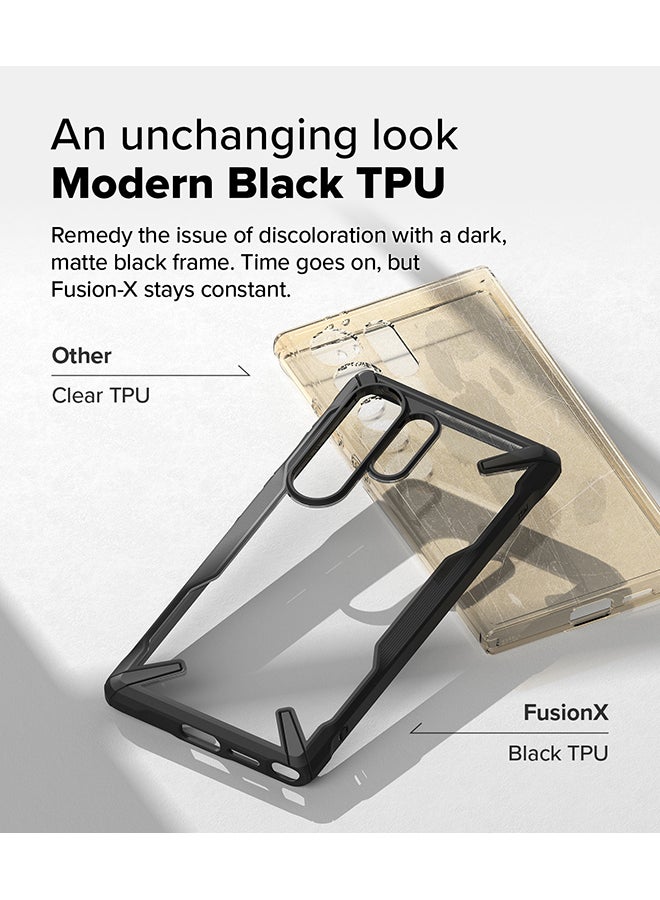 Ringke Fusion-X For Samsung Galaxy S25 Ultra 5G Case (2025), Clear Hard Back Cover Shockproof Protective Bumper Phone Cover For S25 Ultra - Black - Image 3