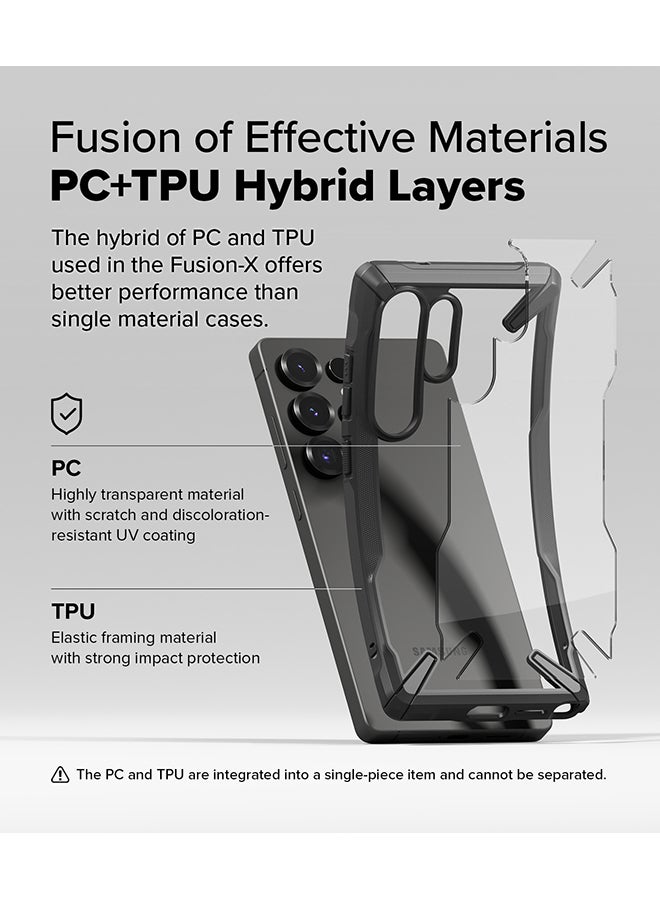Ringke Fusion-X For Samsung Galaxy S25 Ultra 5G Case (2025), Clear Hard Back Cover Shockproof Protective Bumper Phone Cover For S25 Ultra - Black - Image 5