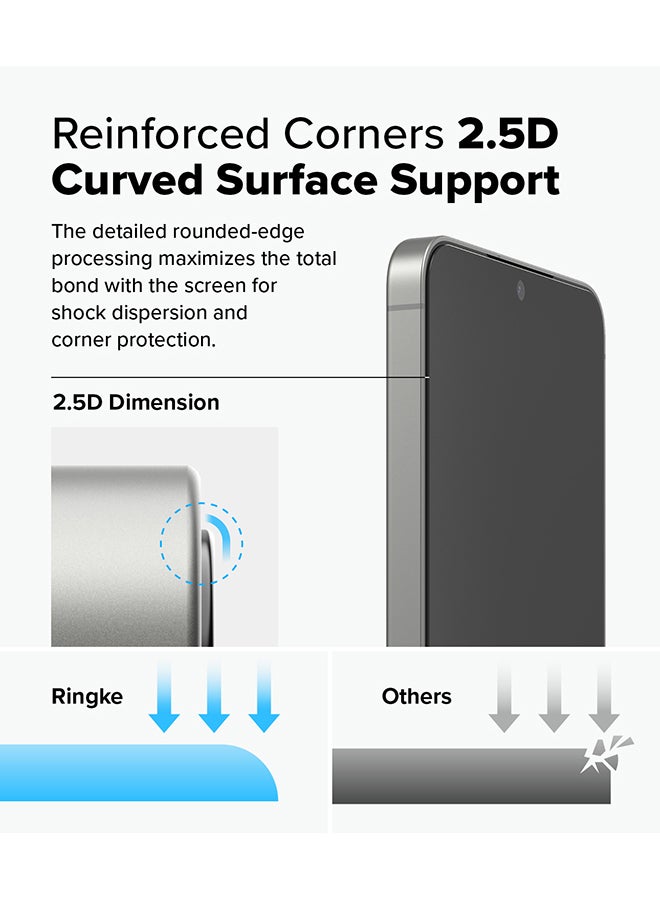 Ringke Privacy Tempered Glass, Easy Slide, Anti Spy For Samsung Galaxy S25 Screen Protector (2025), Easy to Install Case Friendly Privacy Screen Protector - Pack of 2 - Clear  - Image 4