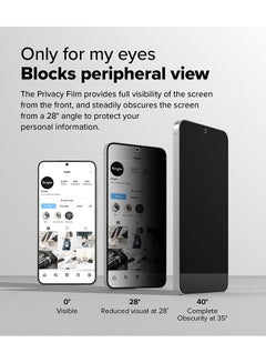 Ringke Privacy Tempered Glass, Easy Slide, Anti Spy For Samsung Galaxy S25 Screen Protector (2025), Easy to Install Case Friendly Privacy Screen Protector - Pack of 2 - Clear  - Image 3