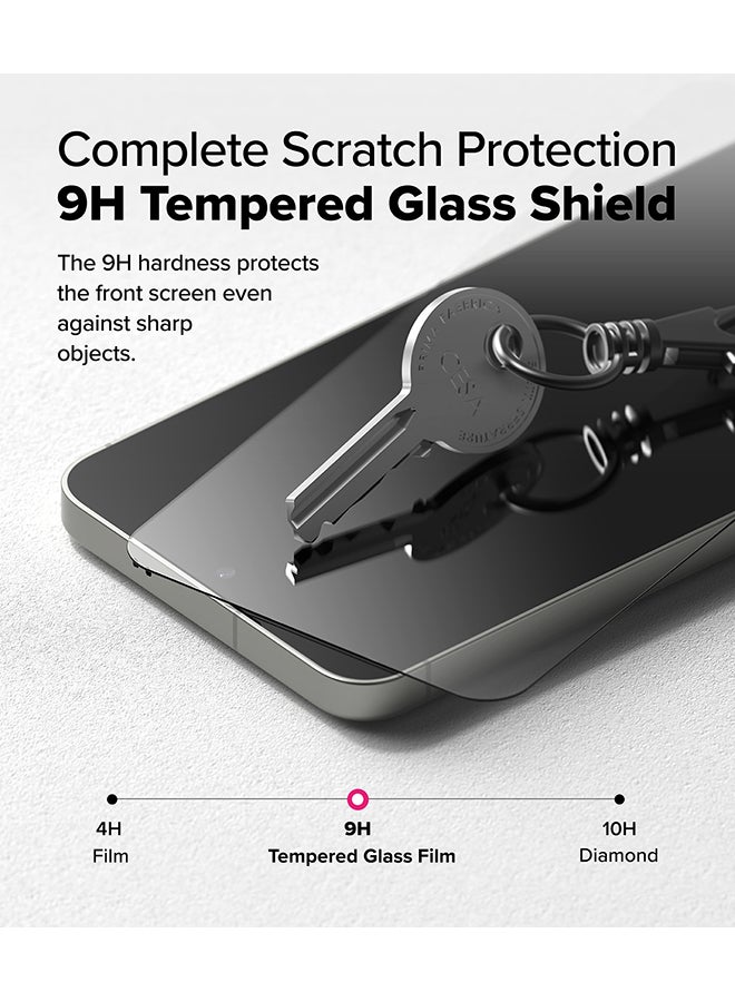 Tempered Glass Easy Slide, For Samsung Galaxy S25 Screen Protector (2025), Case Friendly Shatterproof Premium 9H Hardness, Anti-Scratch, Easy to Install - Pack of 2 - Clear